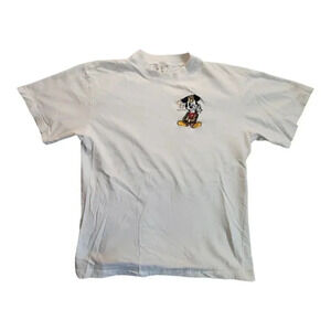 Vintage Disney Mickey & Co Cowboy Embroidered White T Shirt Men Large Tee